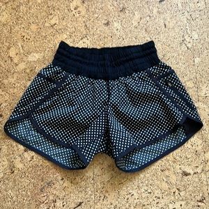 lululemon Black & White Polka Dot Running Shorts